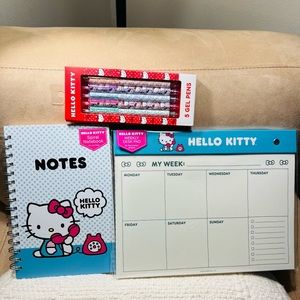 NEW Hello Kitty Notebook, Planner, 5 pack Pen Set BUNDLE!